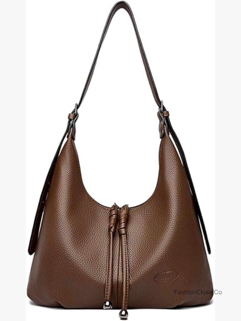 Large Hobo Shoulder Bag Vegan Leather Crossbody Purse Tote
